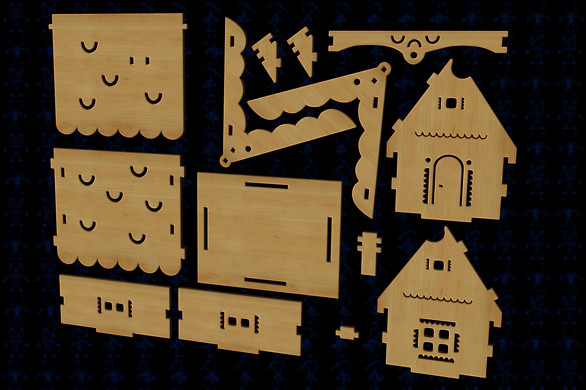 小木屋拼装模型3D图纸 Solidworks2018 附多种格式